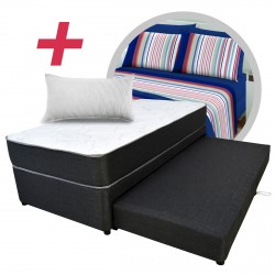 Sommier Plaza Y Media Cama Nido Doble 90x190 Colchon Inducol